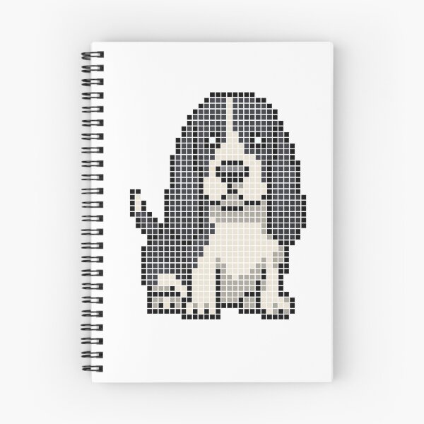 Item preview, Pixeled Basset hound (black and white) designed and sold by Brain Fart Buffet.