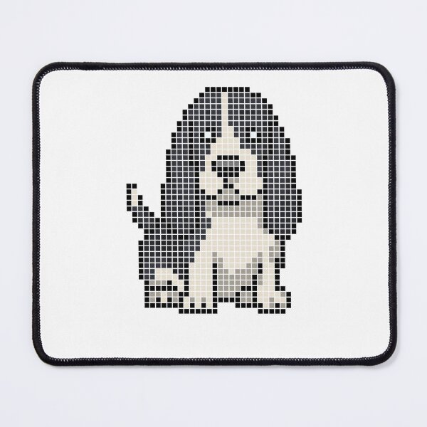 Item preview, Pixeled Basset hound (black and white) designed and sold by Brain Fart Buffet.