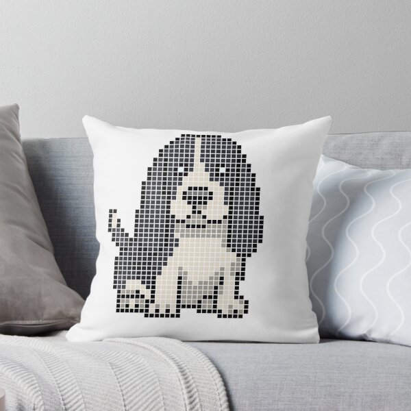Item preview, Pixeled Basset hound (black and white) designed and sold by Brain Fart Buffet.