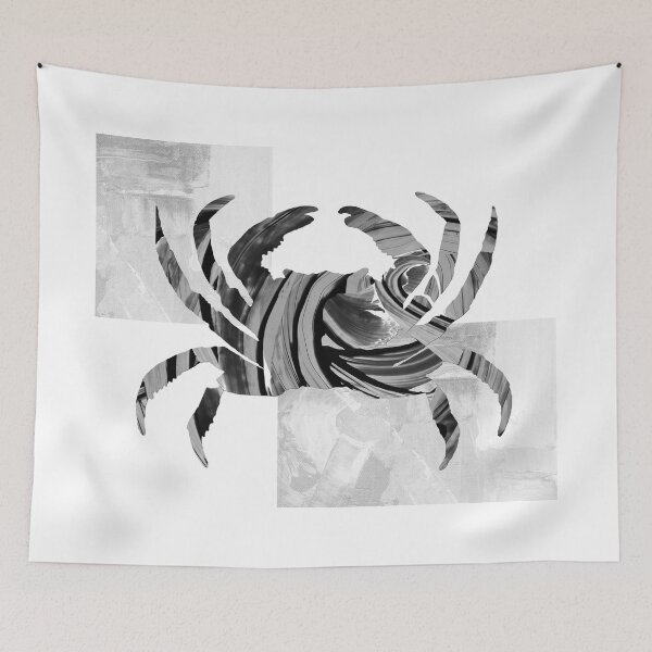 Item preview, Black And White Modern Crab Art designed and sold by Sharon Cummings Art.