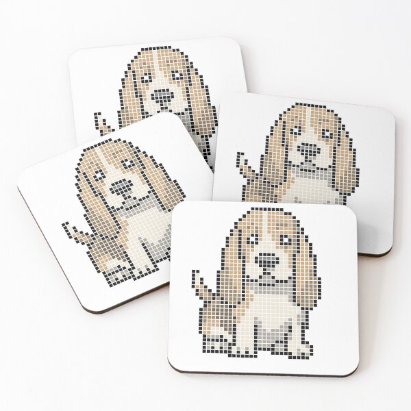 Item preview, Pixeled Basset hound (lemon) designed and sold by Brain Fart Buffet.