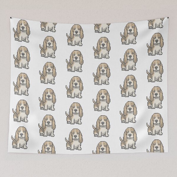 Item preview, Pixeled Basset hound (lemon) designed and sold by Brain Fart Buffet.