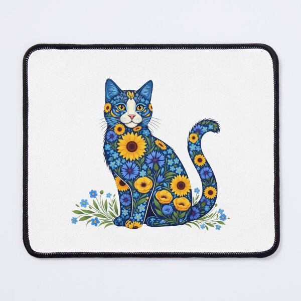 Item preview, Ukrainian cat floral design designed and sold by leilazarus.