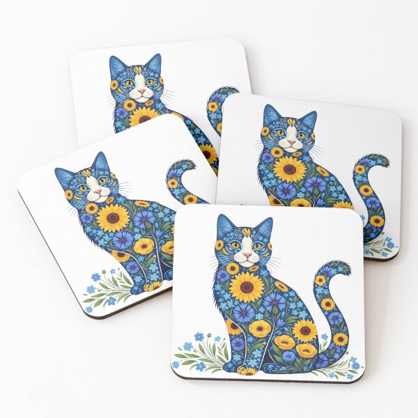 Item preview, Ukrainian cat floral design designed and sold by leilazarus.