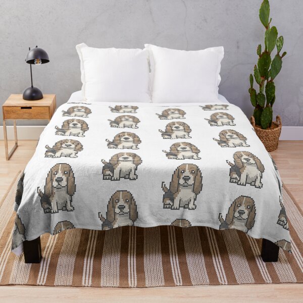Item preview, Basset hound pixelado (tri) designed and sold by Brain Fart Buffet.