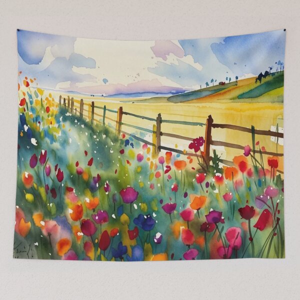 Item preview, The corn field（watercolour + AI) designed and sold by artsmeow.
