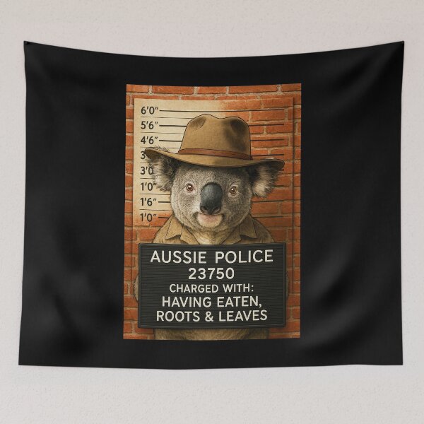 Item preview, Koala Mugshot – Outback Offender Funny Aussie Animal Art designed and sold by Michael van der Hoorn.