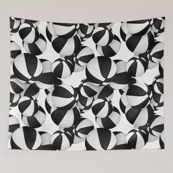 Item preview, Black white basketballs pattern designed and sold by katzdzynes.