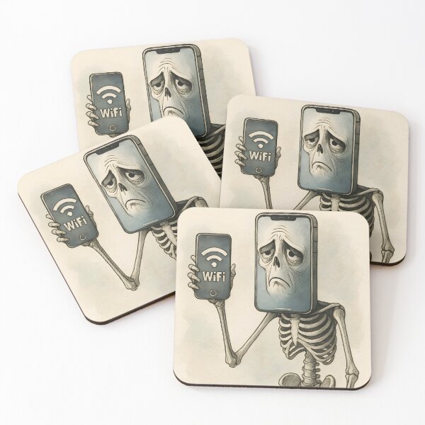 Item preview, Wi-Fi Skeleton – Brainrot Aquarelle Lineart designed and sold by EmeraldeaArt.