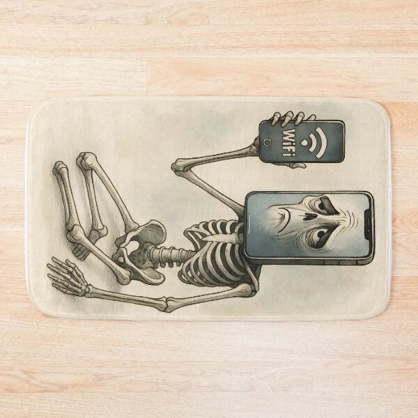 Item preview, Wi-Fi Skeleton – Brainrot Aquarelle Lineart designed and sold by EmeraldeaArt.