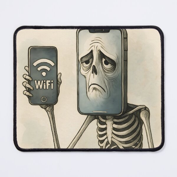 Item preview, Wi-Fi Skeleton – Brainrot Aquarelle Lineart designed and sold by EmeraldeaArt.
