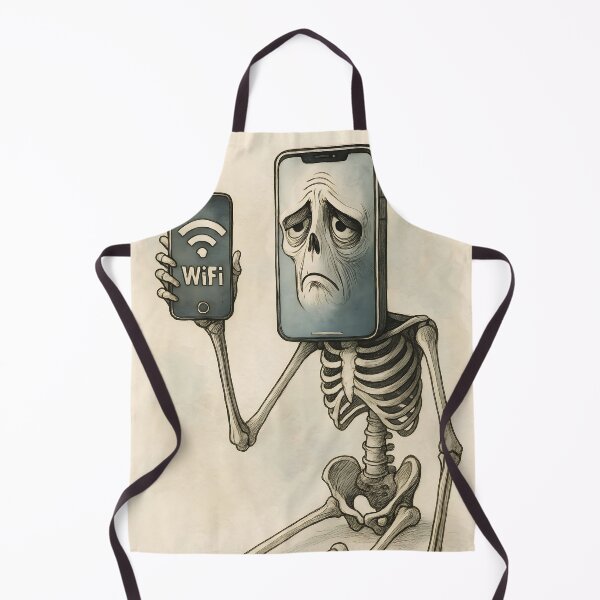 Item preview, Wi-Fi Skeleton – Brainrot Aquarelle Lineart designed and sold by EmeraldeaArt.