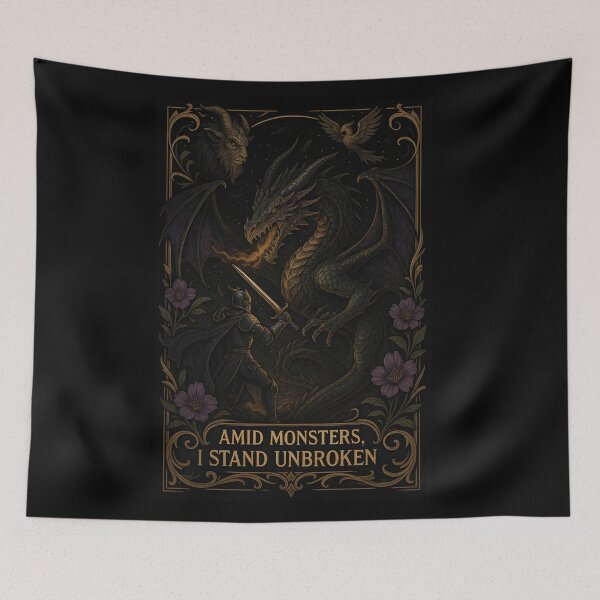 Item preview, Amid Monsters, I Stand Unbreakable. designed and sold by SoulArtLove.
