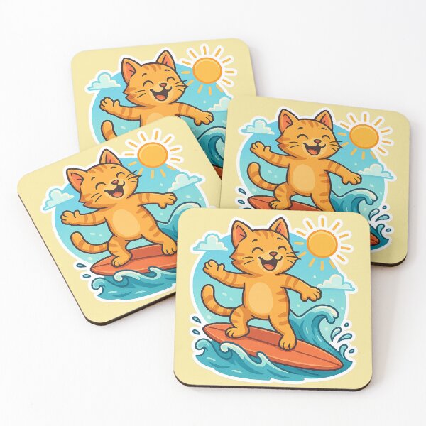 Item preview, Happy Surfing Cat – Summer Beach Vibes designed and sold by Design_Your_Day.