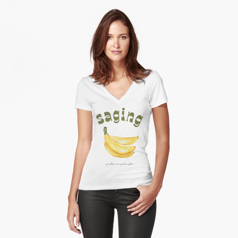 Item preview, Fitted V-Neck T-Shirt designed and sold by rezela.