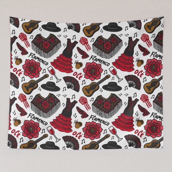 Item preview, Spanish Flamenco Dance Music Themed Digital Drawing designed and sold by Sweet & Spicy Studio.