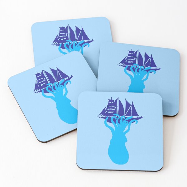 Item preview, Giant Squid Kraken Sailing Ship Attack Deep Sea Octopus designed and sold by shirt-o-mat.