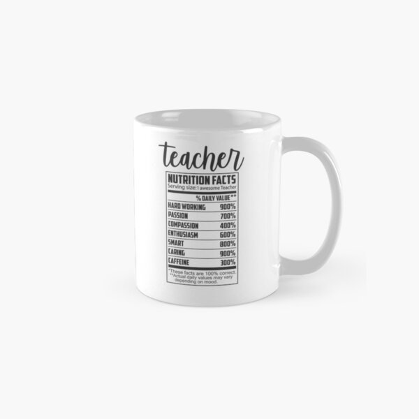 Item preview, Teacher Nutrition Facts  designed and sold by TeesYouWant.
