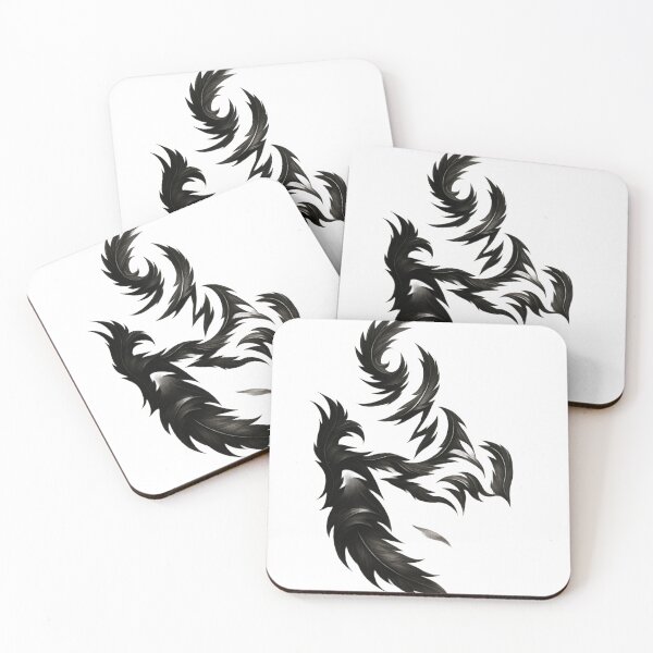 Item preview, Black Feather Flight – Minimalist Flying Feathers designed and sold by Shakhbata-1.