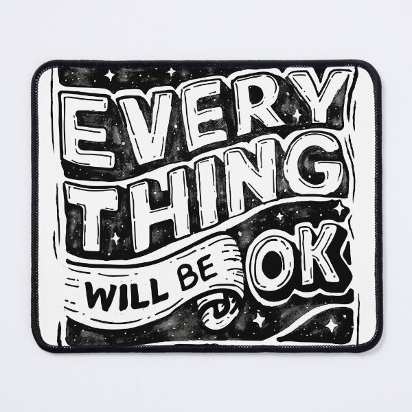 Item preview, Everything Will Be OK – Uplifting Minimalist Quote Poster for Positive Vibes designed and sold by Steff & Co.