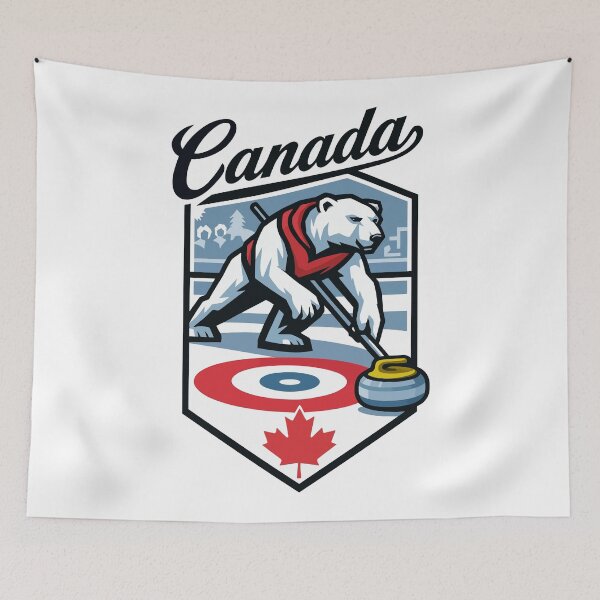 Item preview, Canada Polar Bear Curling designed and sold by retrographics.