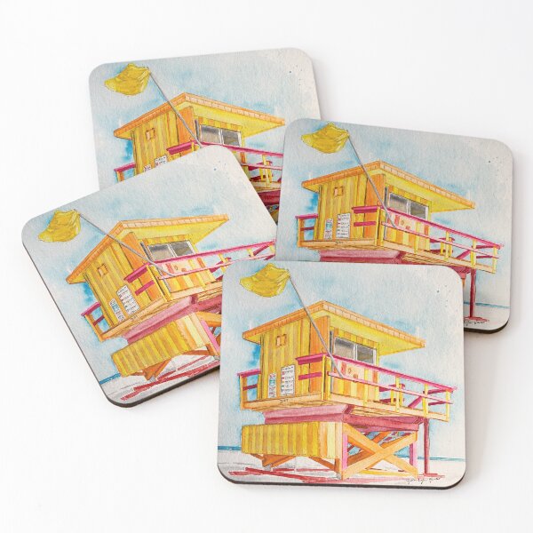 Item preview, Watercolor South Beach Lifeguard Stand 4 designed and sold by Julie Lyle.