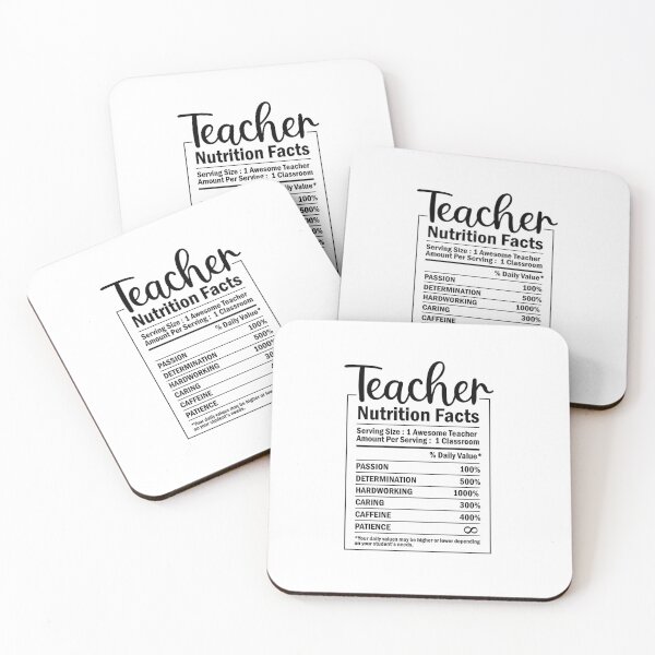 Item preview, Teacher Nutrition Facts  designed and sold by TeesYouWant.
