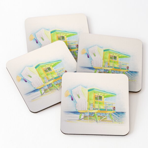 Item preview, Watercolor South Beach Lifeguard Stand 1 - Lime Green designed and sold by Julie Lyle.