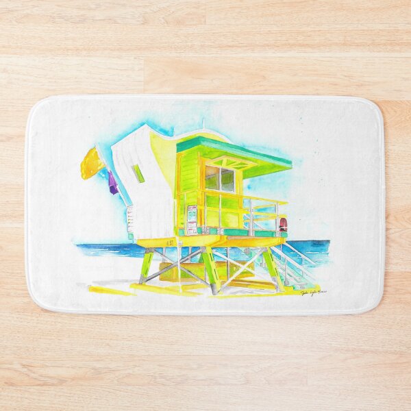 Item preview, Watercolor South Beach Lifeguard Stand 1 - Lime Green designed and sold by Julie Lyle.
