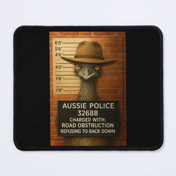 Item preview, Emu Mugshot – Funny Outback Offender Australian Wildlife Art designed and sold by Michael van der Hoorn.