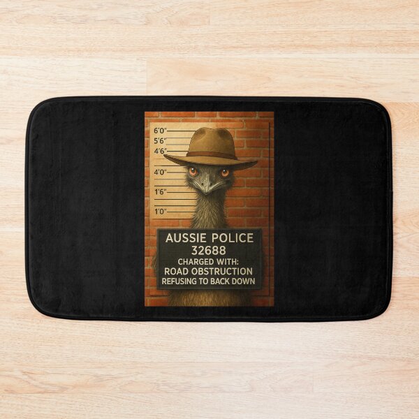 Item preview, Emu Mugshot – Funny Outback Offender Australian Wildlife Art designed and sold by Michael van der Hoorn.