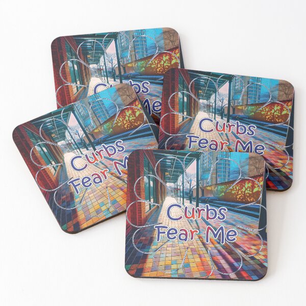 Item preview, Curbs Fear Me Mobility Humor Over City Sidewalk Flower Shape designed and sold by SandyMDesigns.