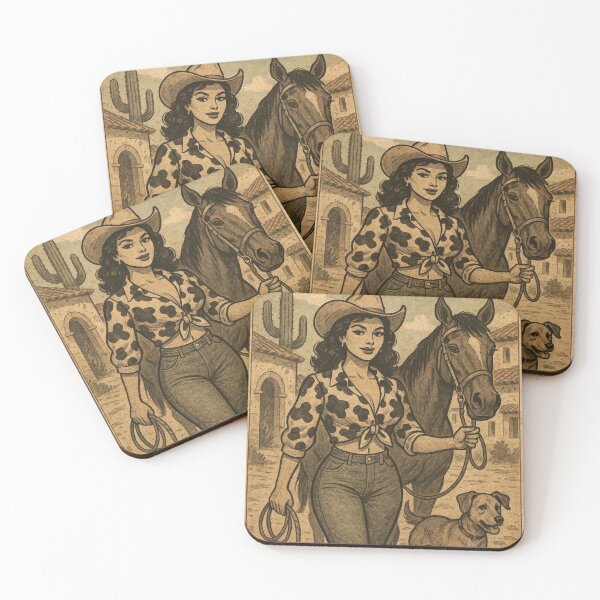 Item preview, western latin women with horse and dog designed and sold by OnlyTheWest.