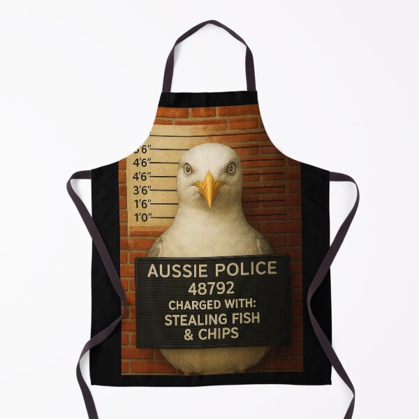 Item preview, Seagull Mugshot – Funny Aussie Wildlife Art from Outback Offenders designed and sold by Michael van der Hoorn.