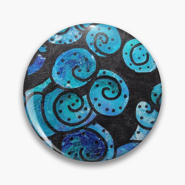 Item preview, Black and blue swirls acrylic designed and sold by Raineylanes.