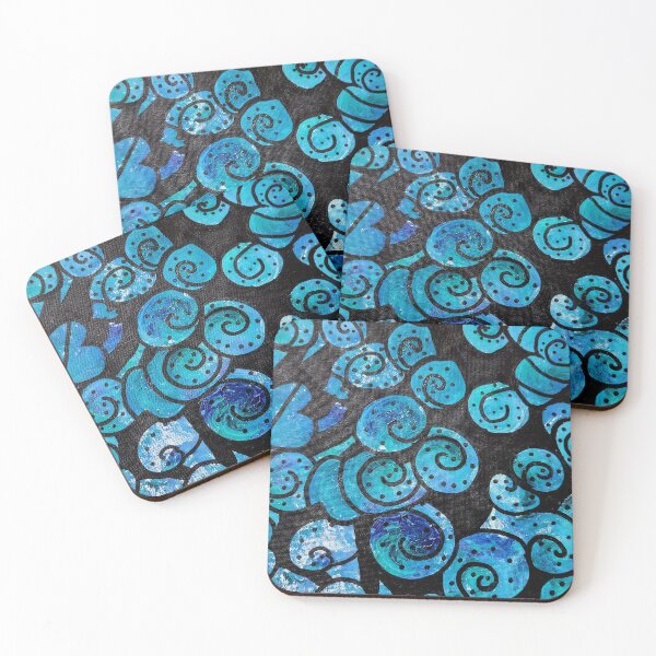 Item preview, Black and blue swirls acrylic designed and sold by Raineylanes.