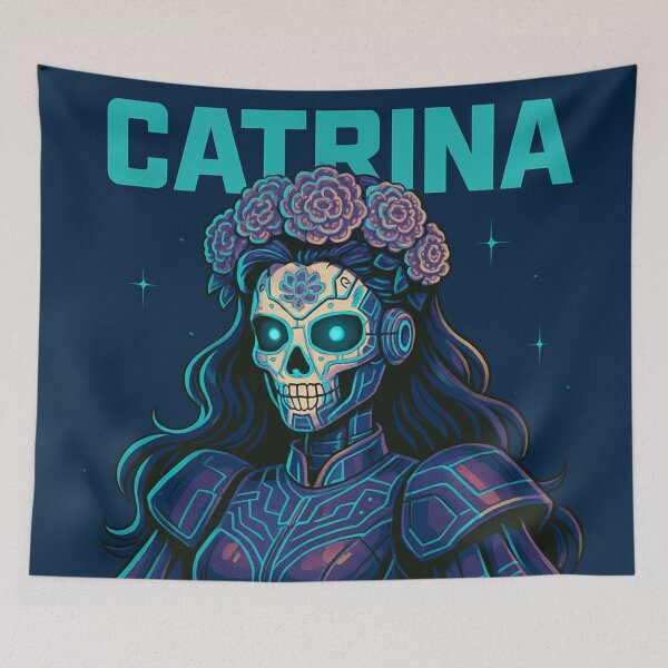 Item preview, Cybernetic Catrina Ancestral Future designed and sold by JonelleTshirts.