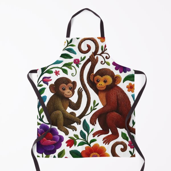 Item preview, Mexico monkey embroidery art designed and sold by edleon.