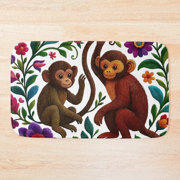 Item preview, Mexico monkey embroidery art designed and sold by edleon.