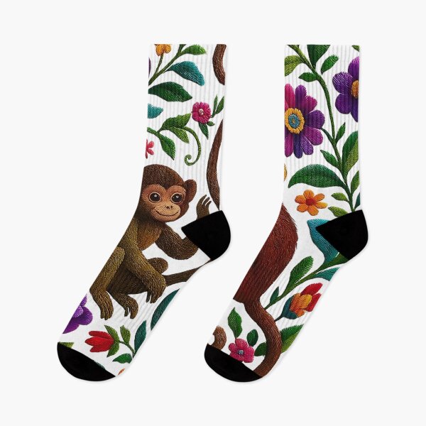 Item preview, Mexico monkey embroidery art designed and sold by edleon.