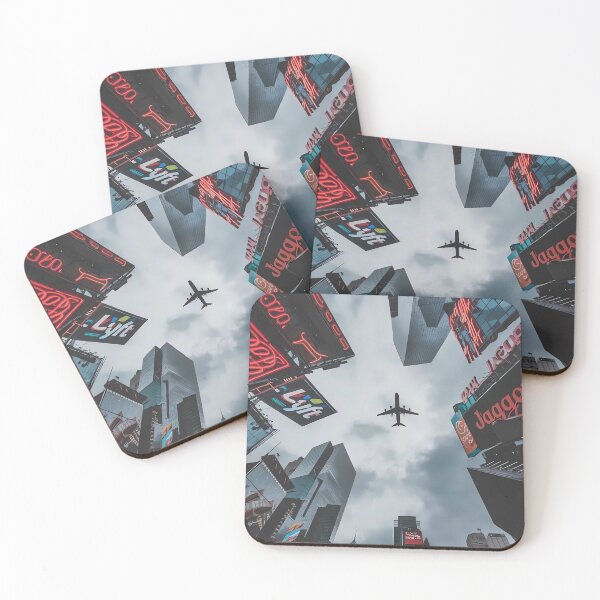 Item preview, Urban Sky Flight Sticker – Skyscraper City View with Jet Silhouette designed and sold by Artistic canvas store.