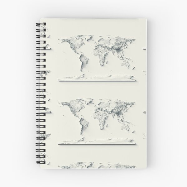 Item preview, World Map with Shaded Relief Minimalist Style – Digitally Rendered designed and sold by ThinkAboutMaps.