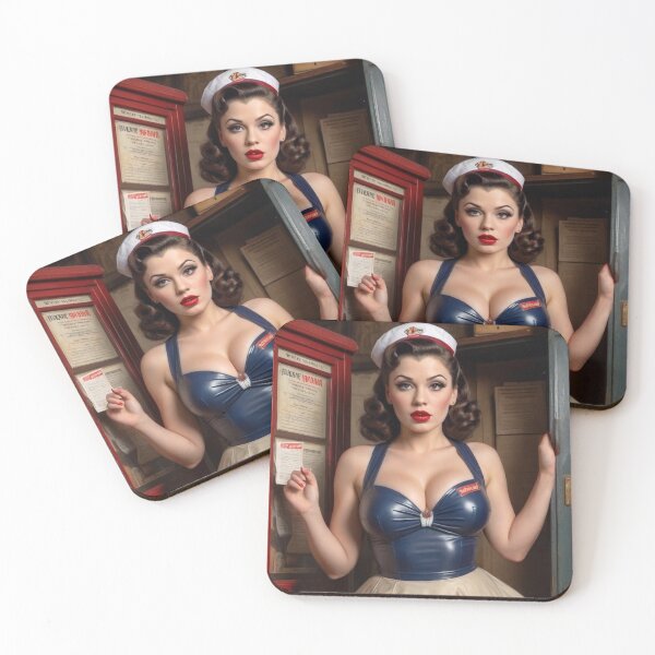 Item preview, Vintage Mail Lady Pin Up designed and sold by MissSaylor.