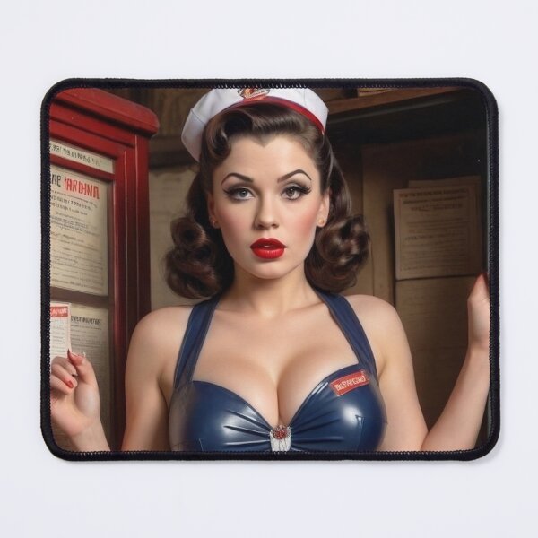 Item preview, Vintage Mail Lady Pin Up designed and sold by MissSaylor.