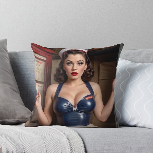 Item preview, Vintage Mail Lady Pin Up designed and sold by MissSaylor.