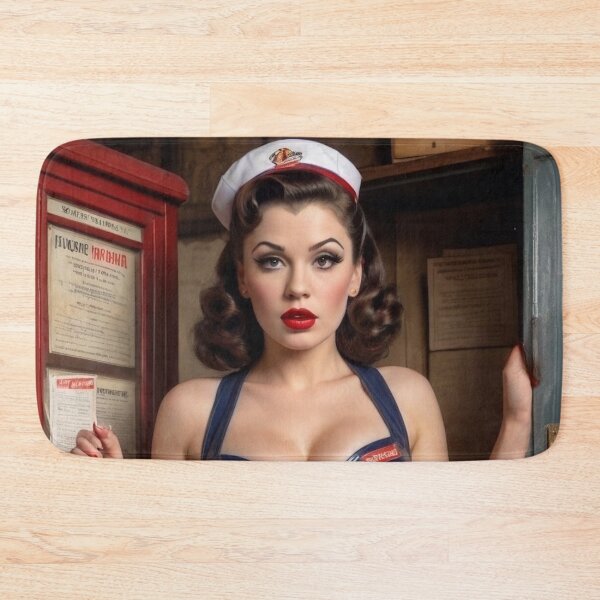Item preview, Vintage Mail Lady Pin Up designed and sold by MissSaylor.
