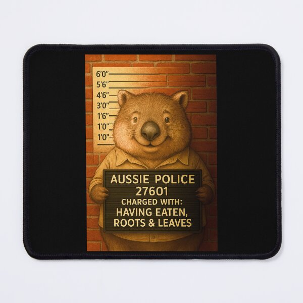Item preview, Wombat Mugshot – Funny Aussie Animal Art from Outback Offenders designed and sold by Michael van der Hoorn.