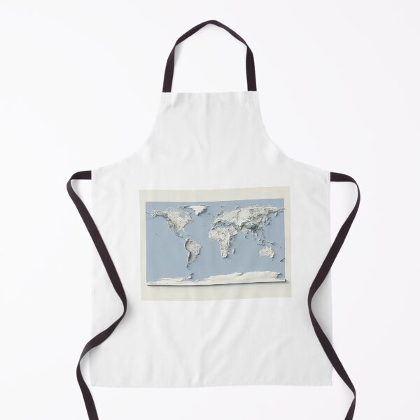 Item preview, World Map with Shaded Relief and Blue Oceans Digitally Rendered designed and sold by ThinkAboutMaps.