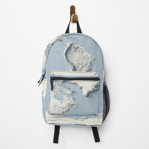 Item preview, World Map with Shaded Relief and Blue Oceans Digitally Rendered designed and sold by ThinkAboutMaps.