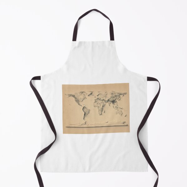 Item preview, World Map with Shaded Relief Old Style – Digitally Rendered designed and sold by ThinkAboutMaps.